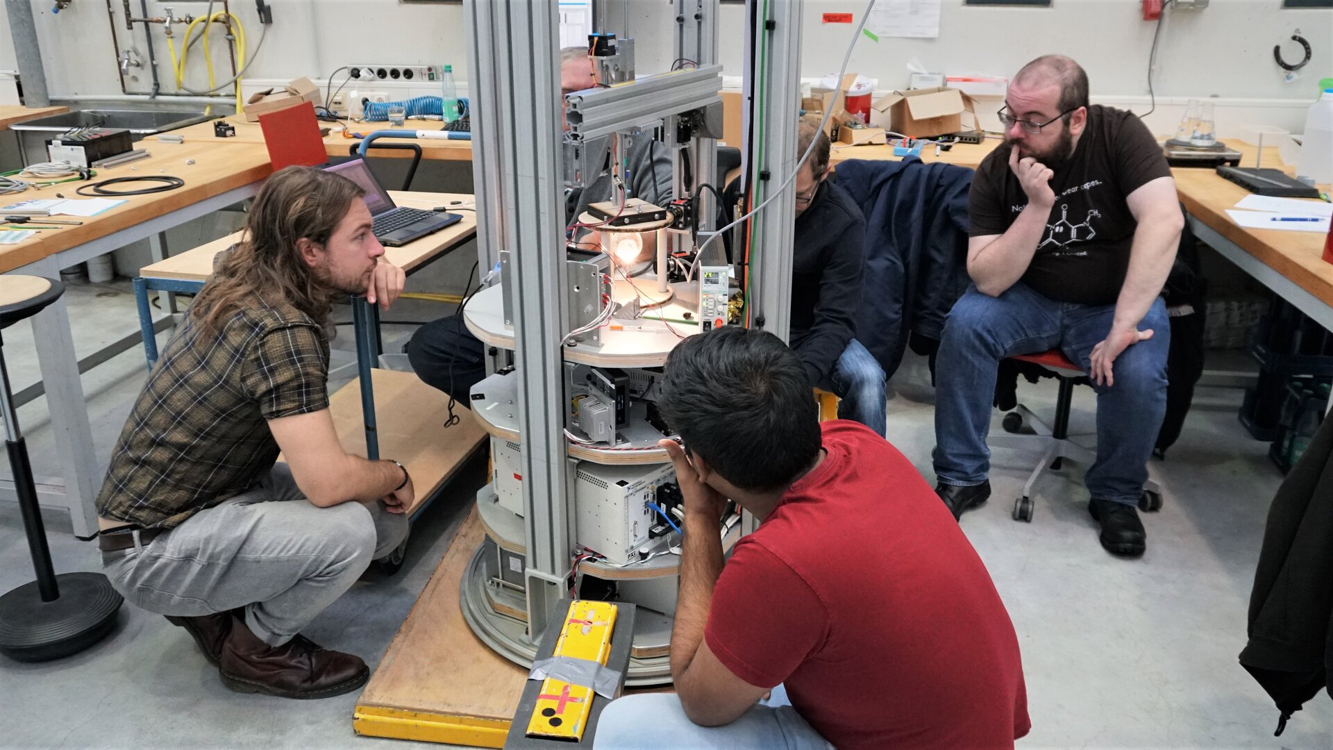 A student team integrating its payload in the ZARM capsule