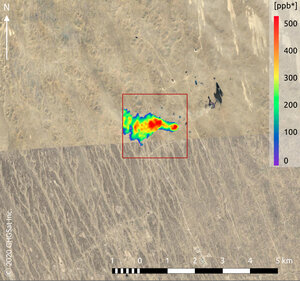 Methane plume from oil & gas infrastructure in the Caspian Sea region