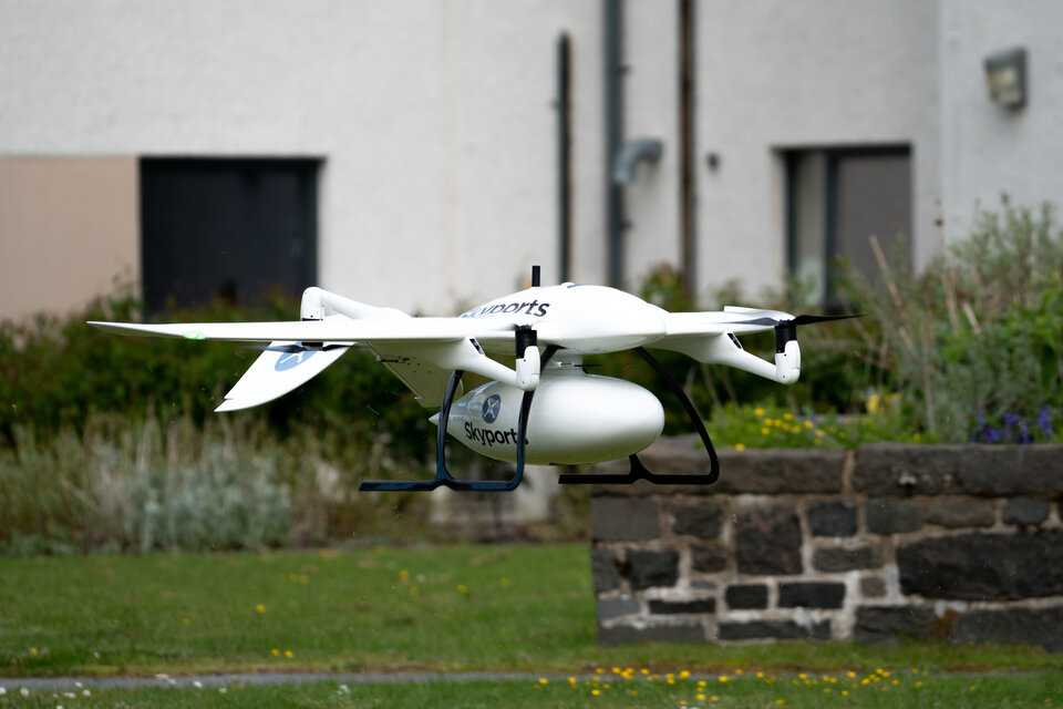 Skyports drone at take off