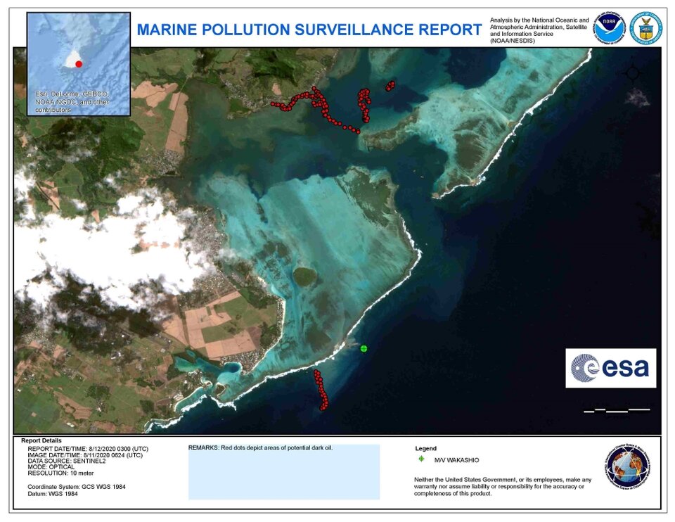 Oil spill in Mauritius 