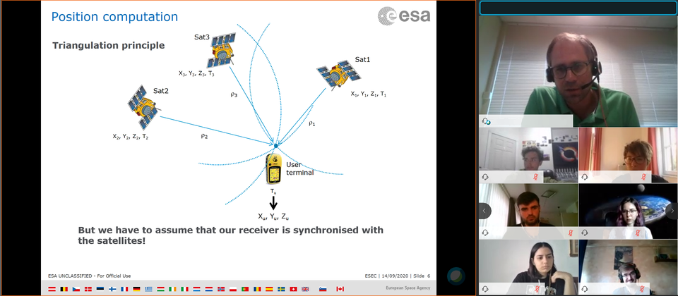 Presentation on the Galileo GNSS during a previous training course