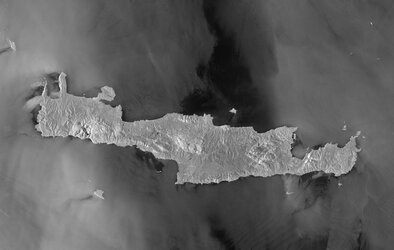 Greece’s largest and most populous island, Crete, is featured in this image captured by the Copernicus Sentinel-1 mission. 