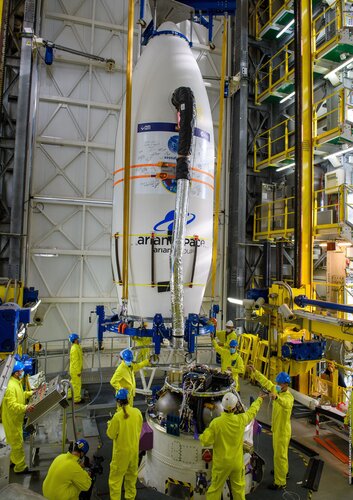 SEOSAT-Ingenio being fitted to the Vega rocket