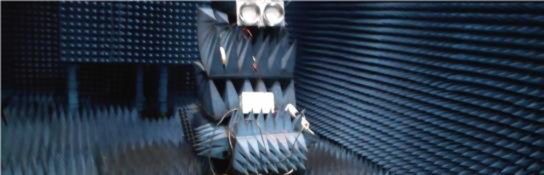 Antenna elements in the Anechoic Chamber, ready to run the final beamforming tests