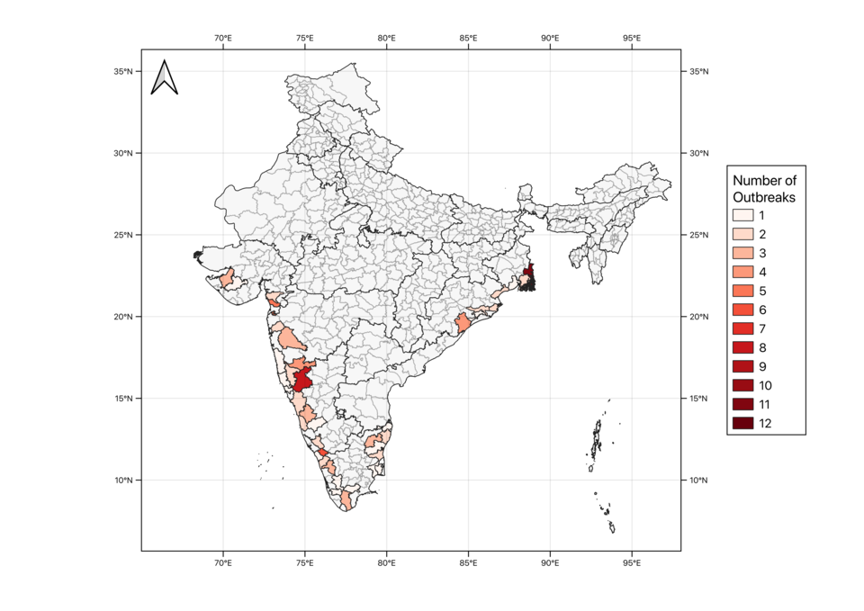 Number of cholera outbreaks