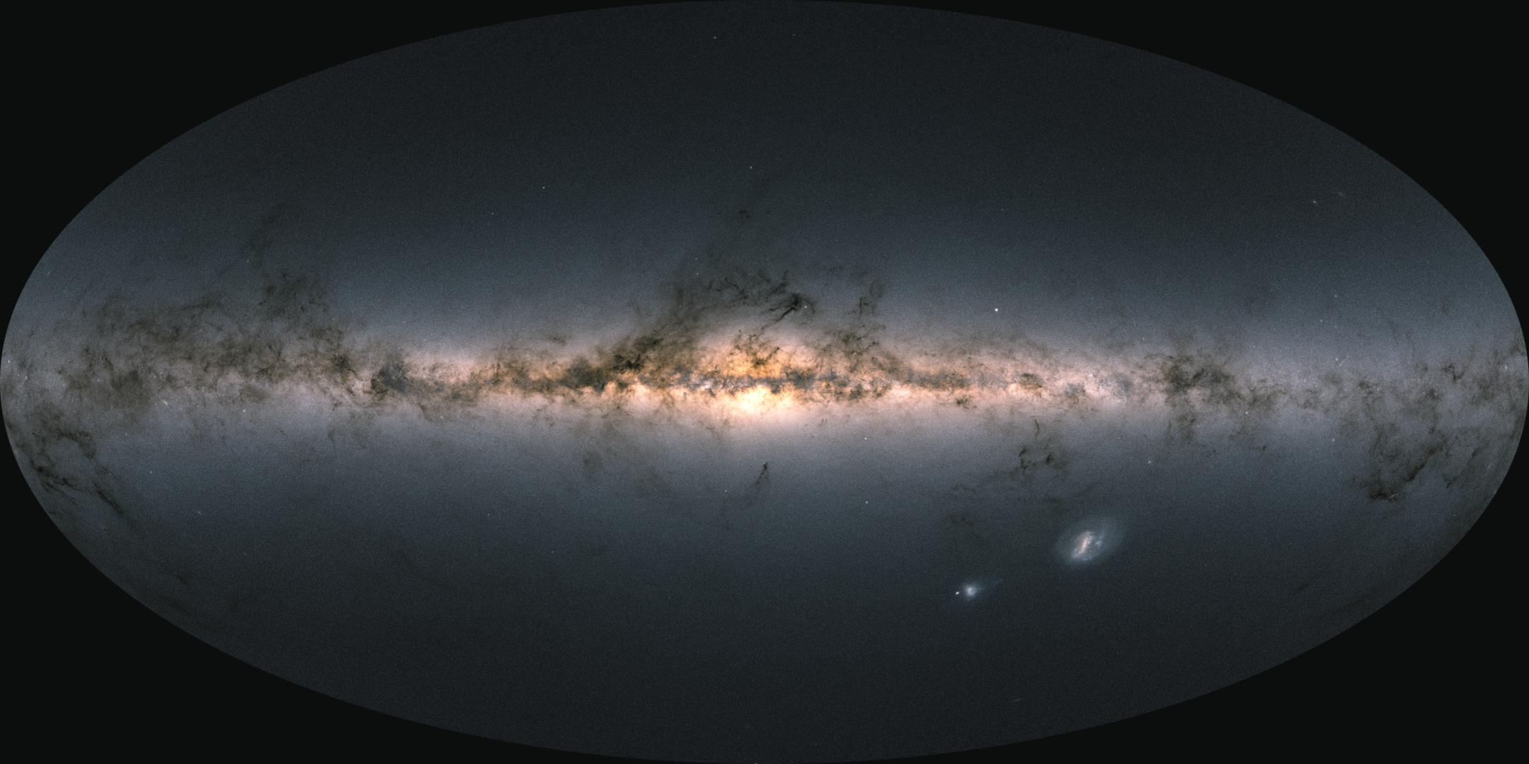 Mappa dell'intero cielo creata utilizzando i dati di oltre 1.8 miliardi di stelle catalogate dal satellite Gaia dell'ESA all'interno dell'Early Data Release 3