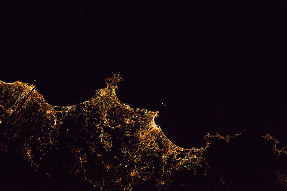 La ville de Cannes, photographiée depuis l'espace par Thomas Pesquet