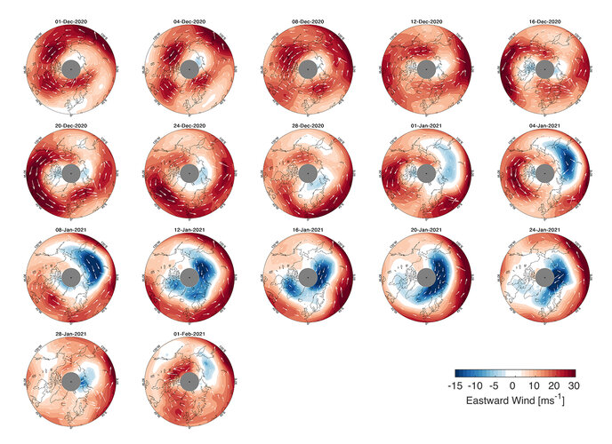 Polar vortex 1 December 2020 to 1 February 2021