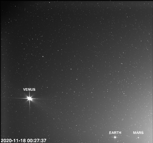Solar Orbiter snaps Venus, Earth and Mars