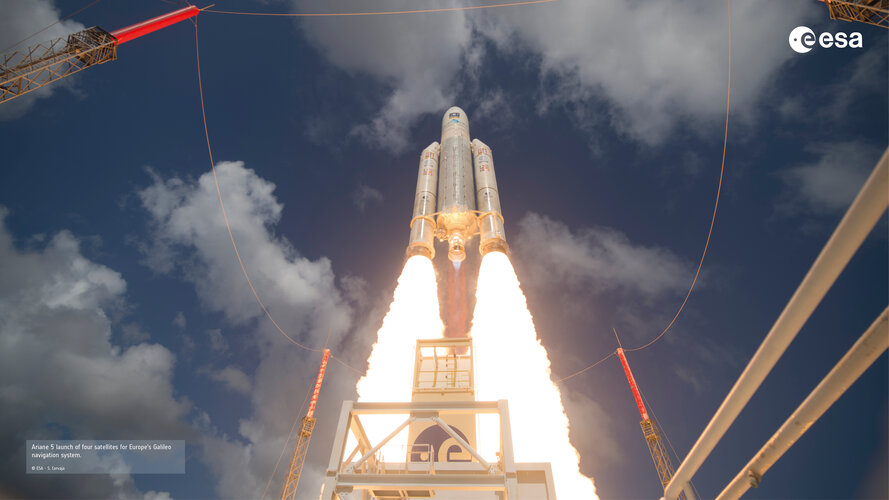 Ariane 5 launch of four satellites for Europe’s Galileo navigation system.