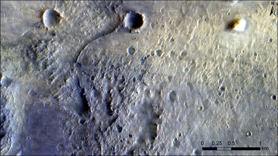ExoMars orbiter images Perseverance landing site
