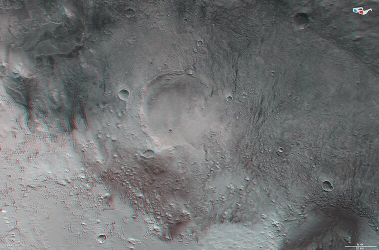 Jezero Crater in 3D 