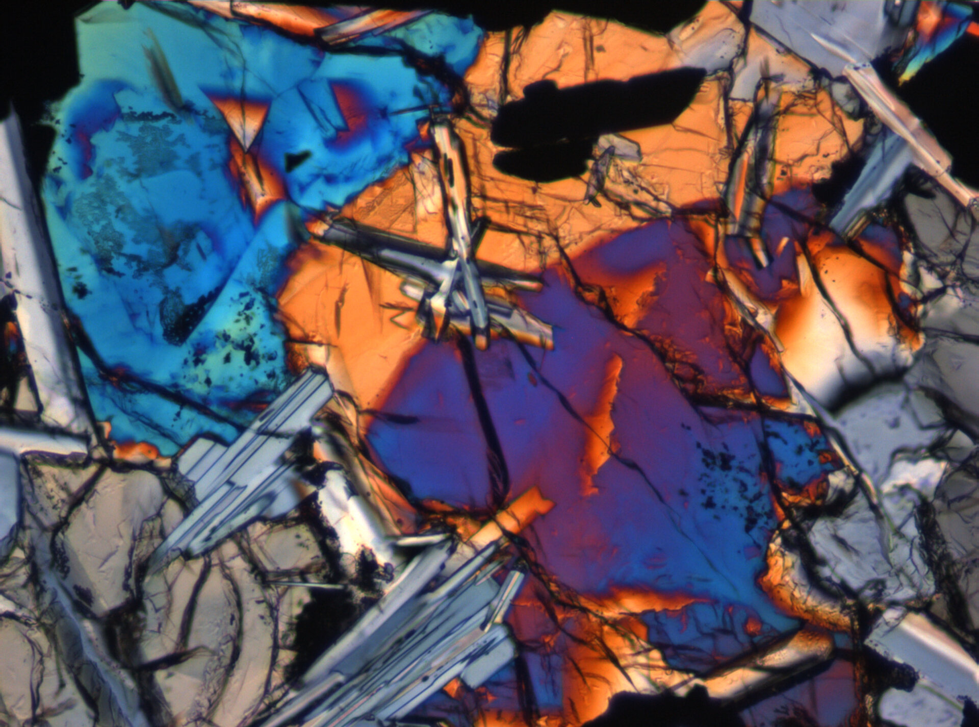 Thin Section Photograph of Apollo 11 Sample 10003,153 in Cross-Polarized Light