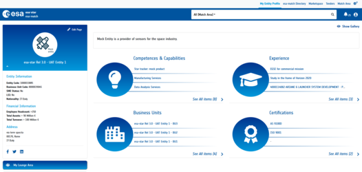 esa-match profile page