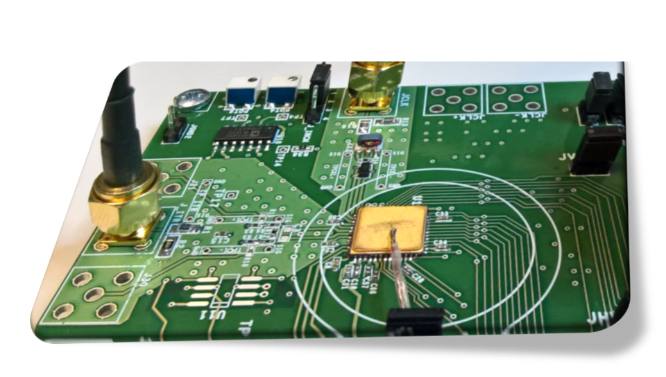 Evaluation circuit board with a novel ADC prototype under test