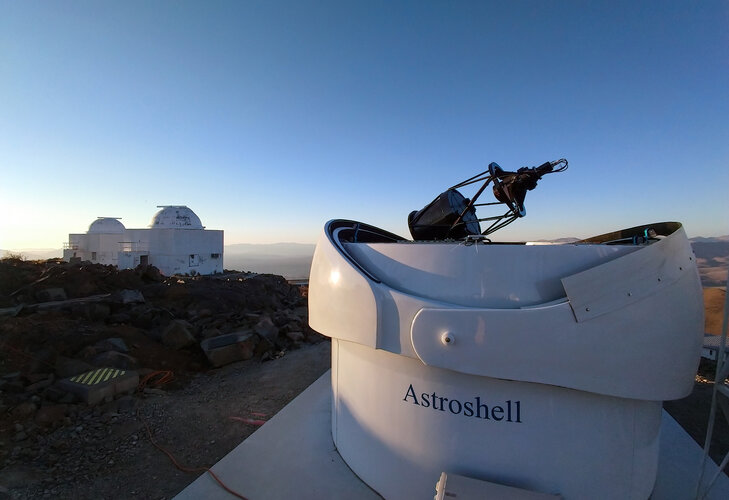 ESA's Test-Bed Telescope 2 at ESO's La Silla alongside other telescopes