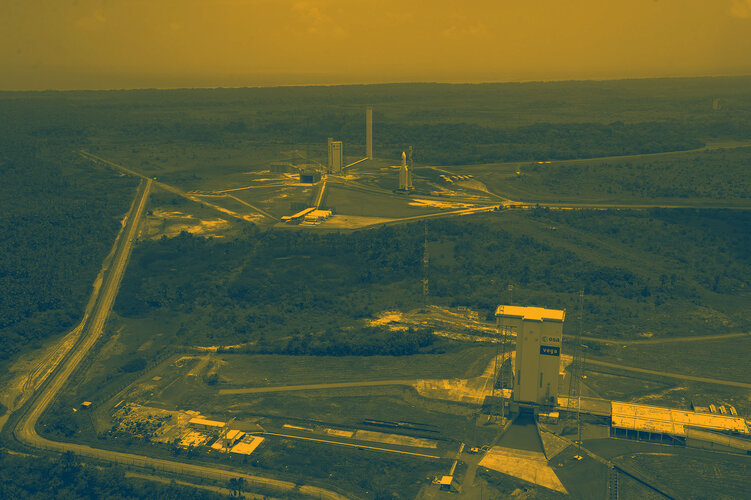 Europe's Spaceport yellow tint