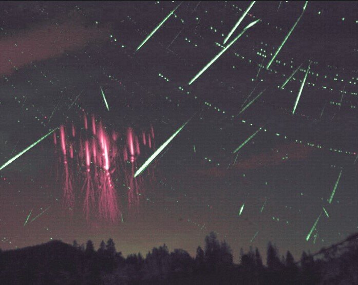 Sprites and perseids over the Czech Republic