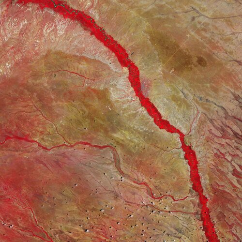 The Tana River, Kenya’s longest river, is featured in this false-colour image captured by Copernicus Sentinel-2. 