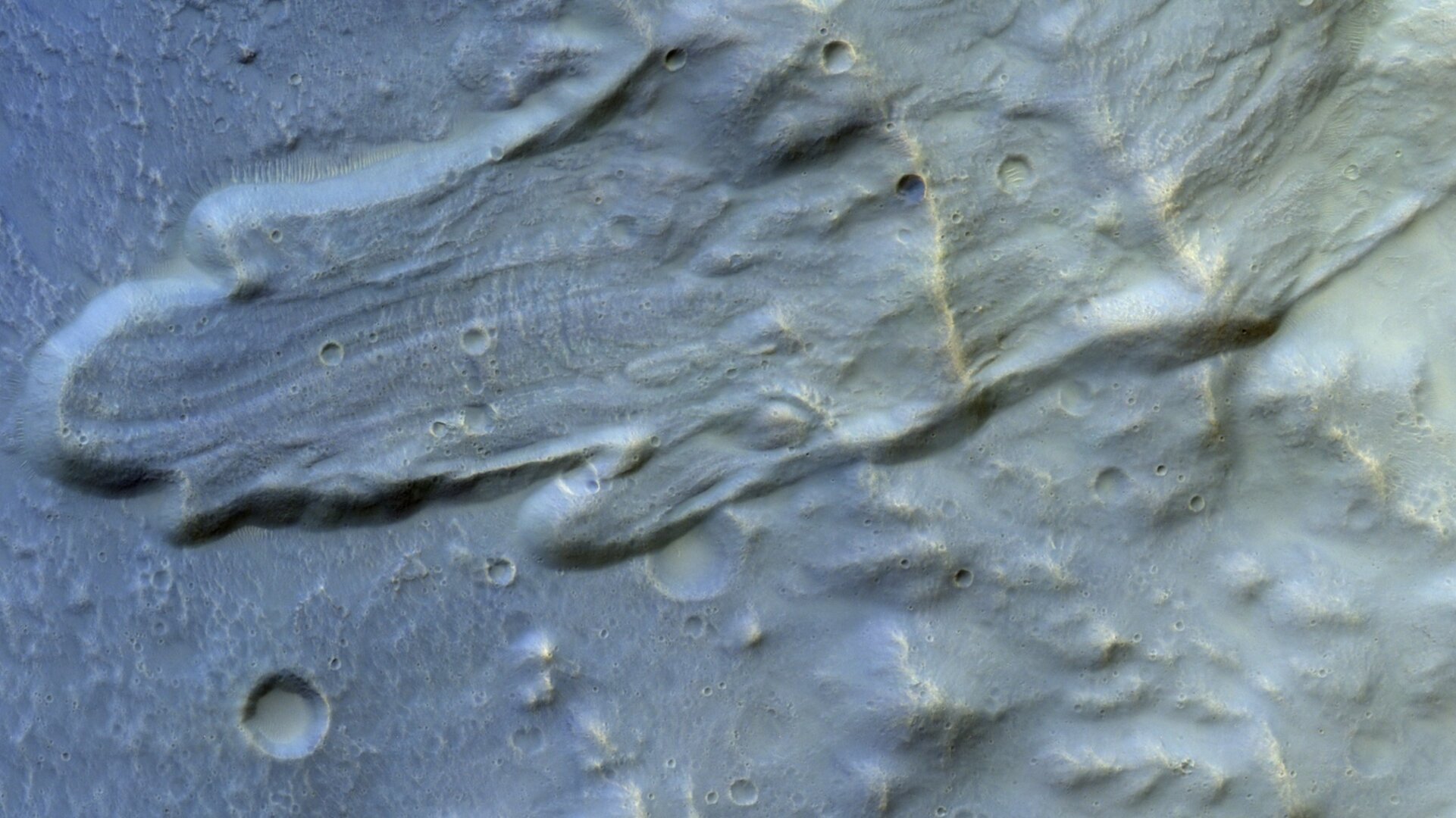 LANDSLIDE IN ZUNIL CRATER ON MARS 8x10 PHOTO NASA