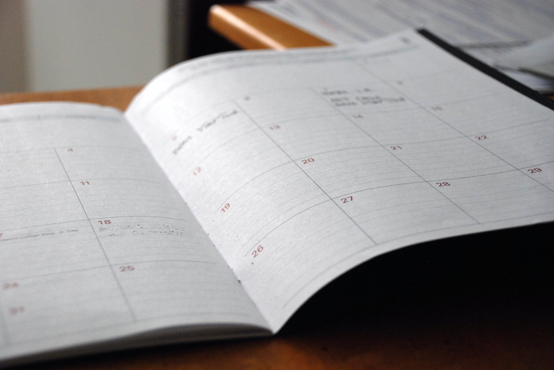 Calendar of meetings