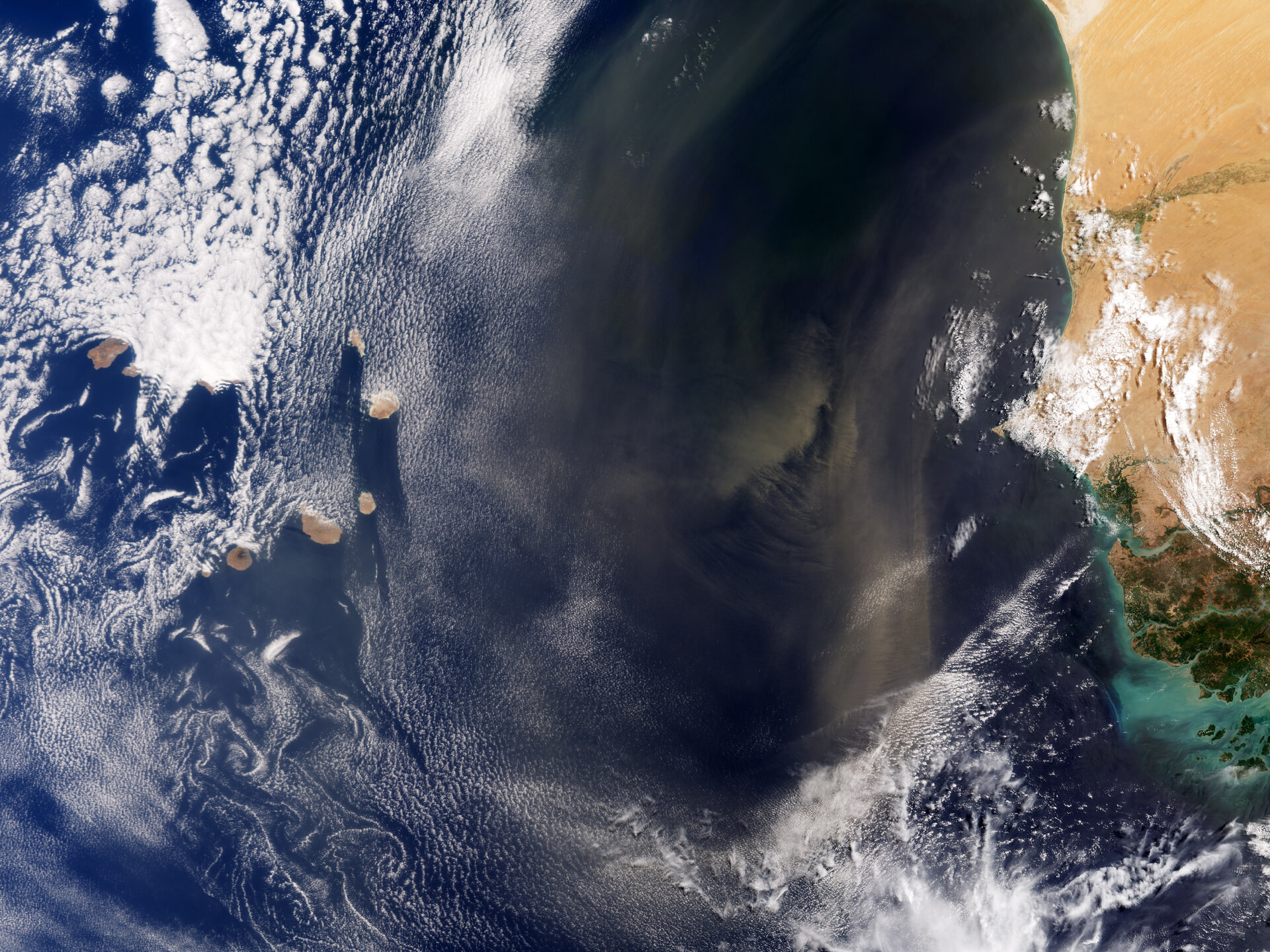 Desert dust blows from Africa