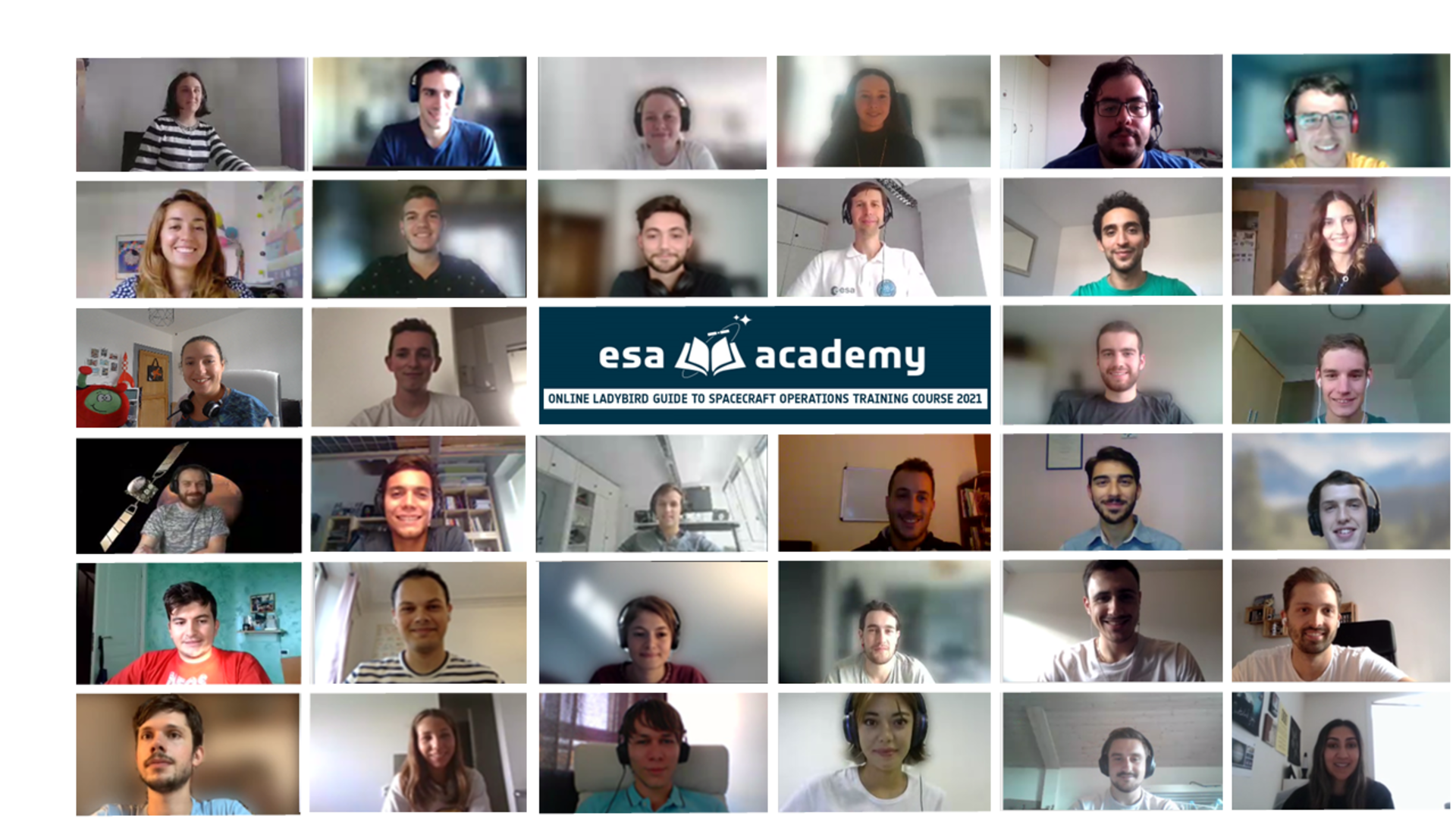 Group picture of the ESA Academy Online Ladybird Guide to Spacecraft Operations Training Course 2021