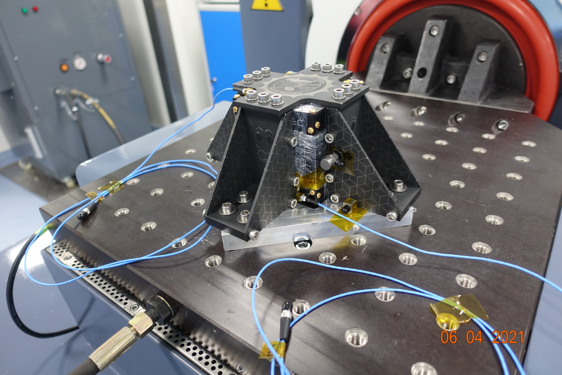 Orbit Your Thesis! 2 team experiment Oscar Qube prepares for vibration testing at the CSF