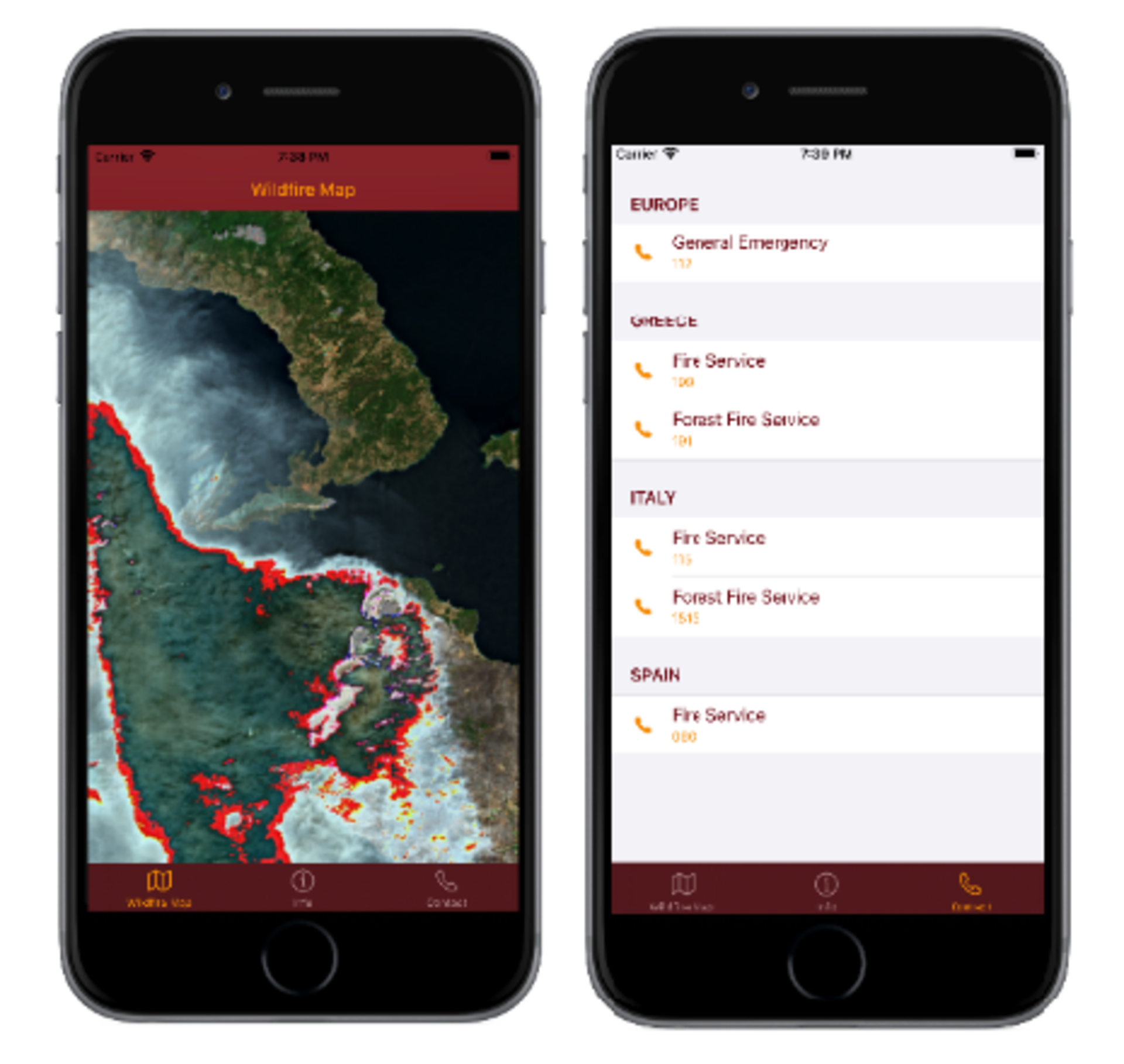 Wildfire Map app