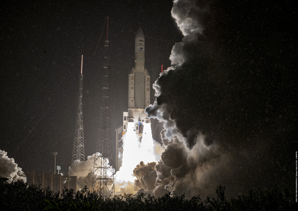 SES-17 was launched together with Syracuse 4, another Spacebus Neo satellite, on board an Ariane 5