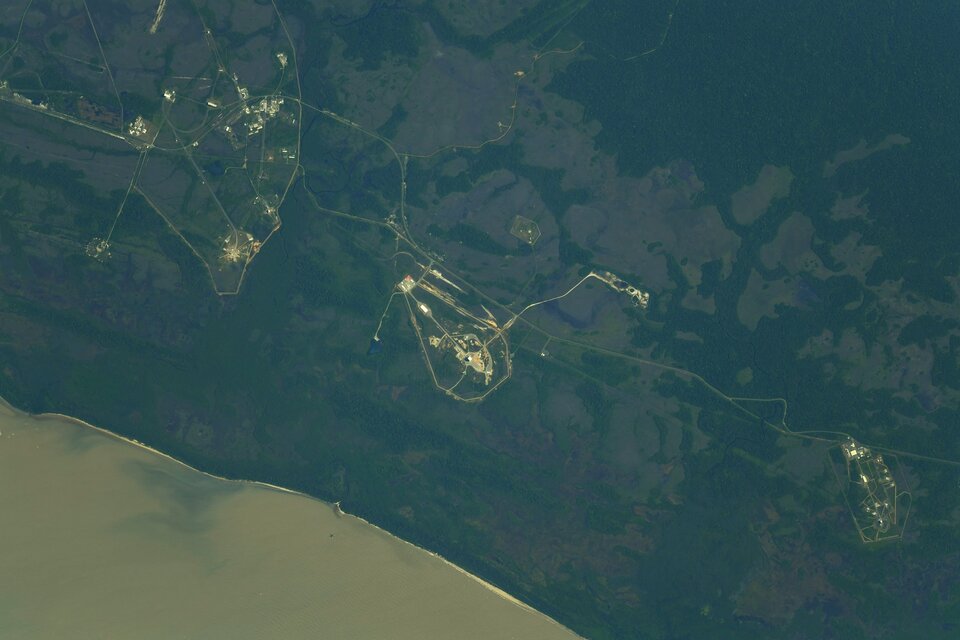 The launch facilities as seen from the ISS