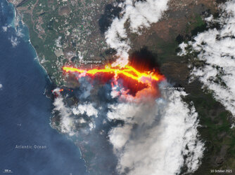 New lava river captured by Copernicus Sentinel-2