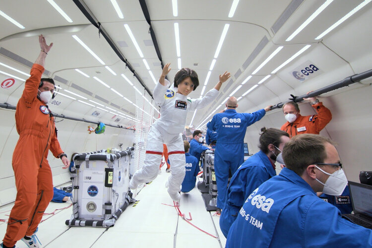 Samantha Cristoforetti 'Barbie' on Zero-G parabolic flight