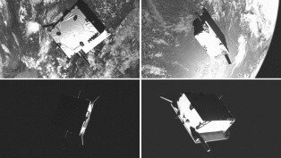 Satellite models illuminated with lightbox