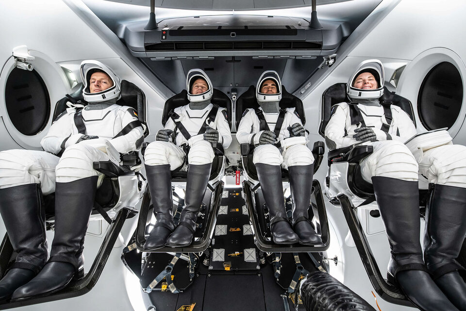 Crew-3: L'astronaute de l'ESA Matthias Maurer et ses coéquipiers de la NASA Tom Marshburn, Raja Chari et Kayla Barron.
