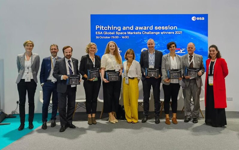 ESA's Géraldine Naja presented awards at the IAC 2021