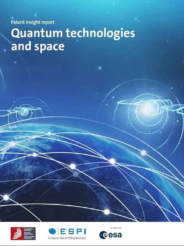 Quantum Technologies. Quantum Tech patterns. Technologies colorless background. Space report