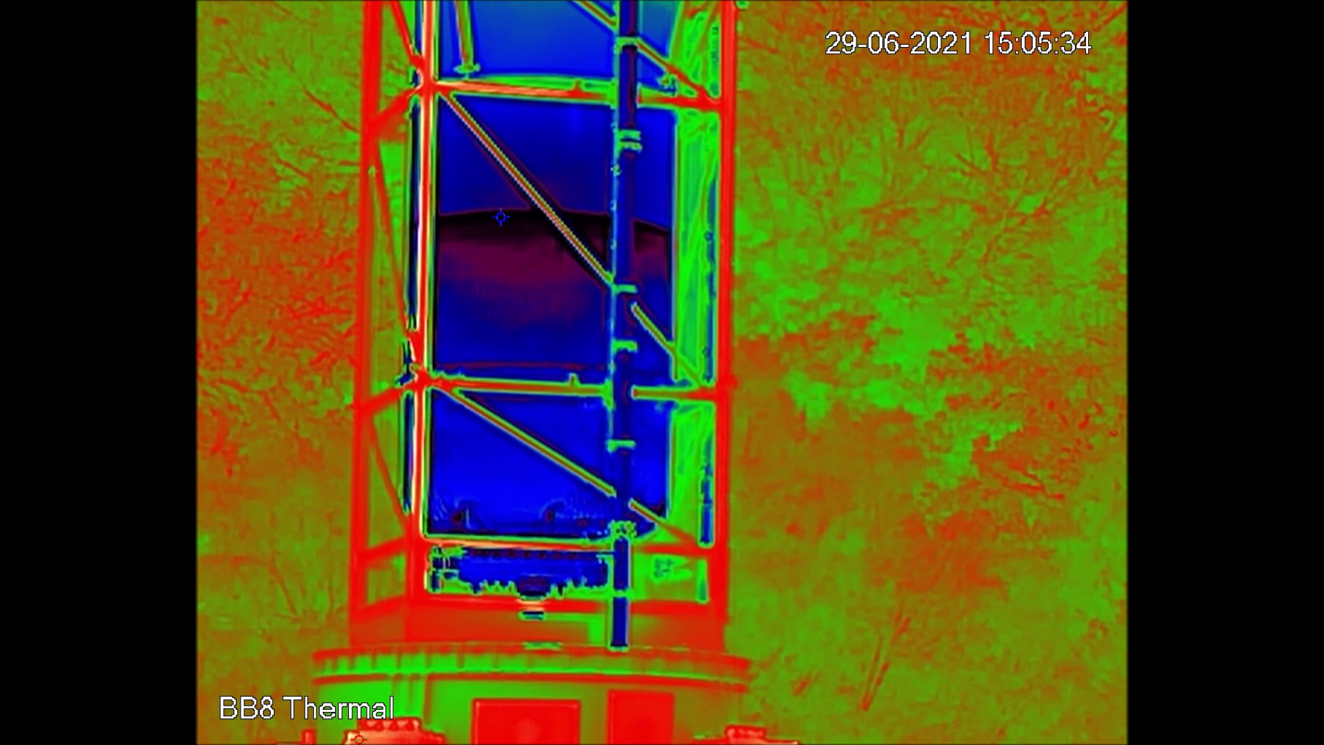 Thermal camera view of tanks during cryogenic tests