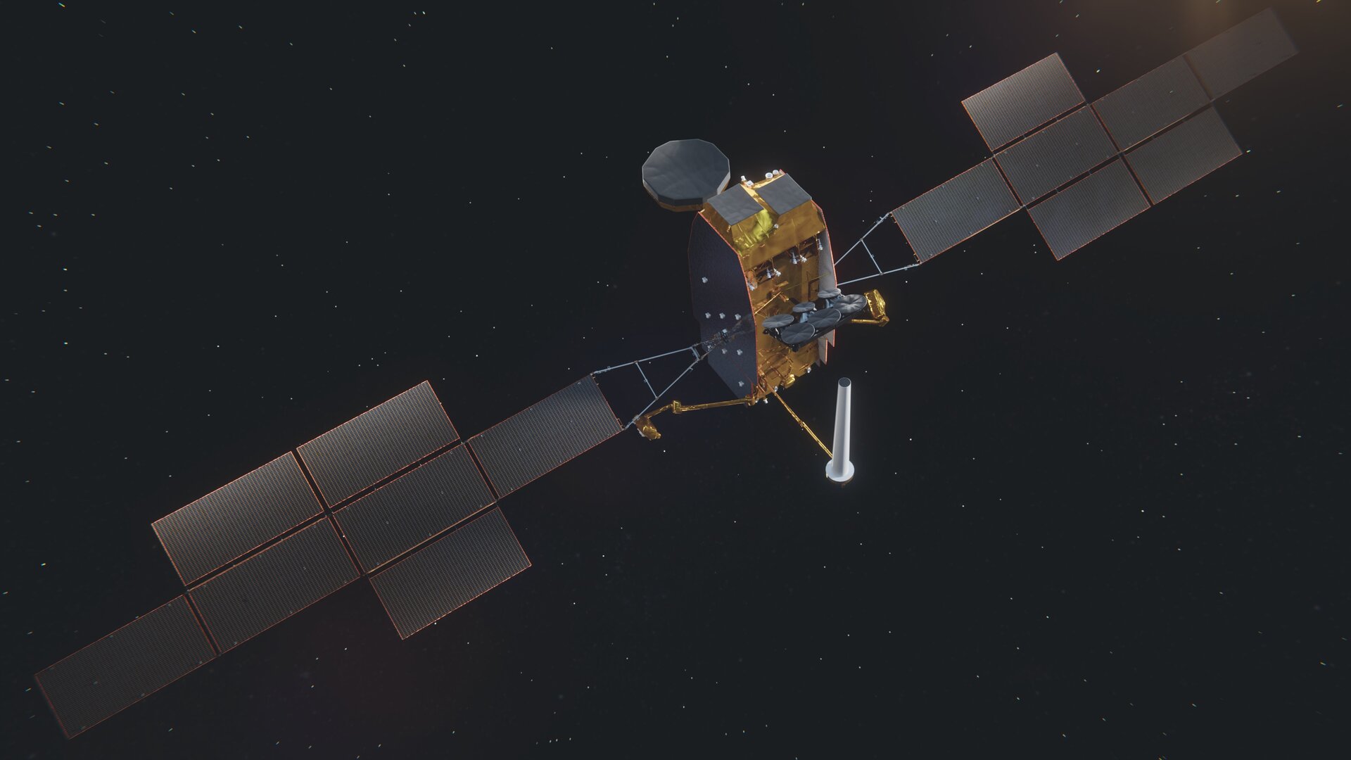 Artists impression of a telecommunications satellite developed under the SpainSat Next Generation programme