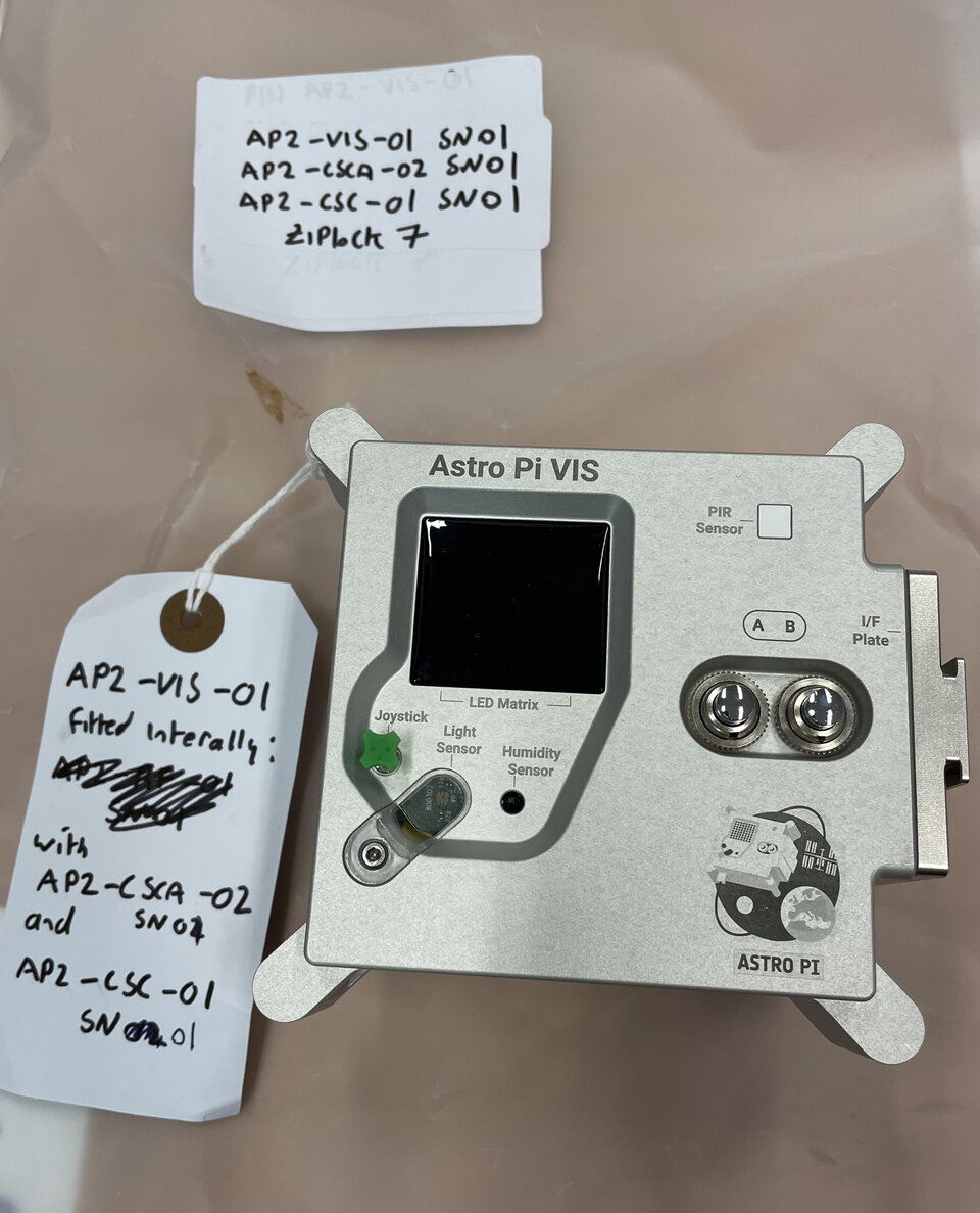 The actual flight hardware: Astro Pi mark II VIS