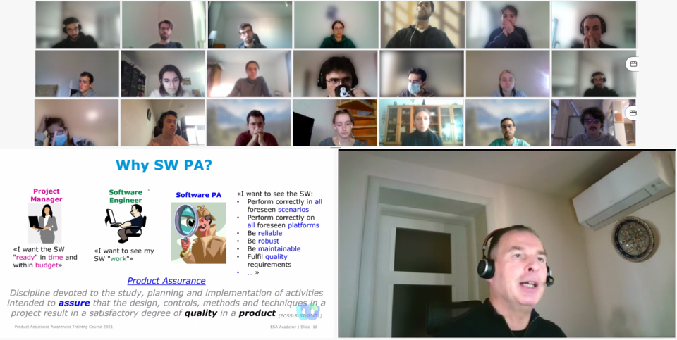 Students learn about Software Product Assurance from ESA expert