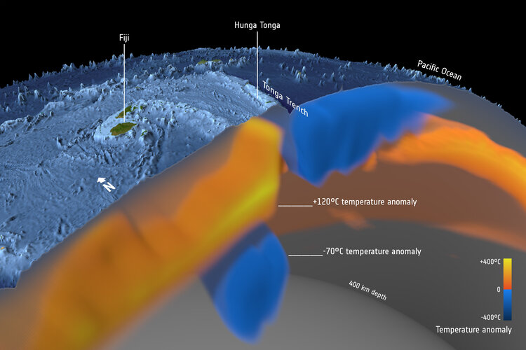 Hot and cold beneath Tonga volcano