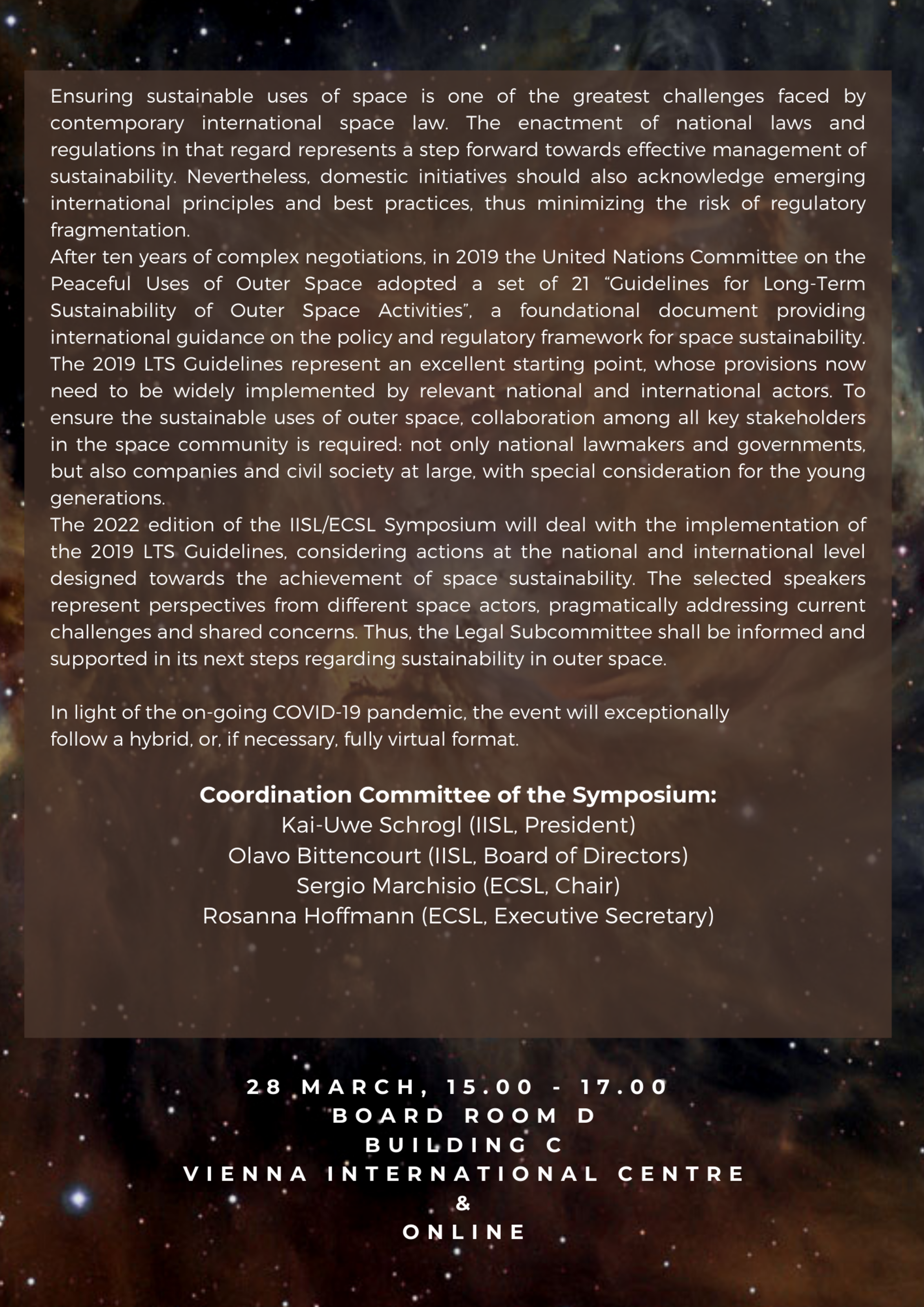 IISL-ECSL Symposium 2022 - Information