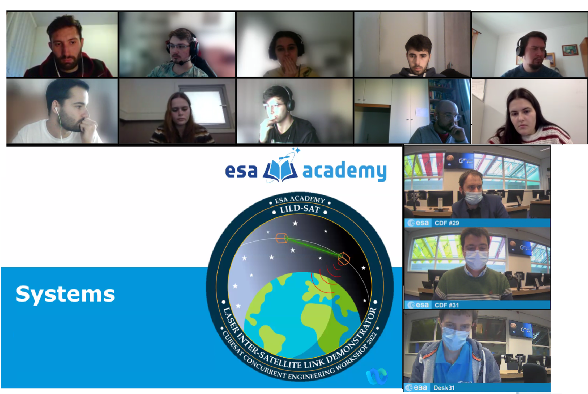 University students present their results to experts from ESA's Systems and Concurrent Engineering Section