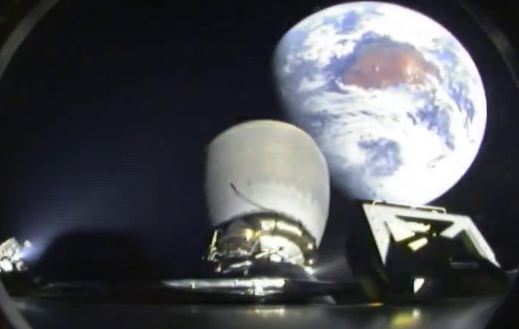 View back to Earth from DSCOVR's upper stage