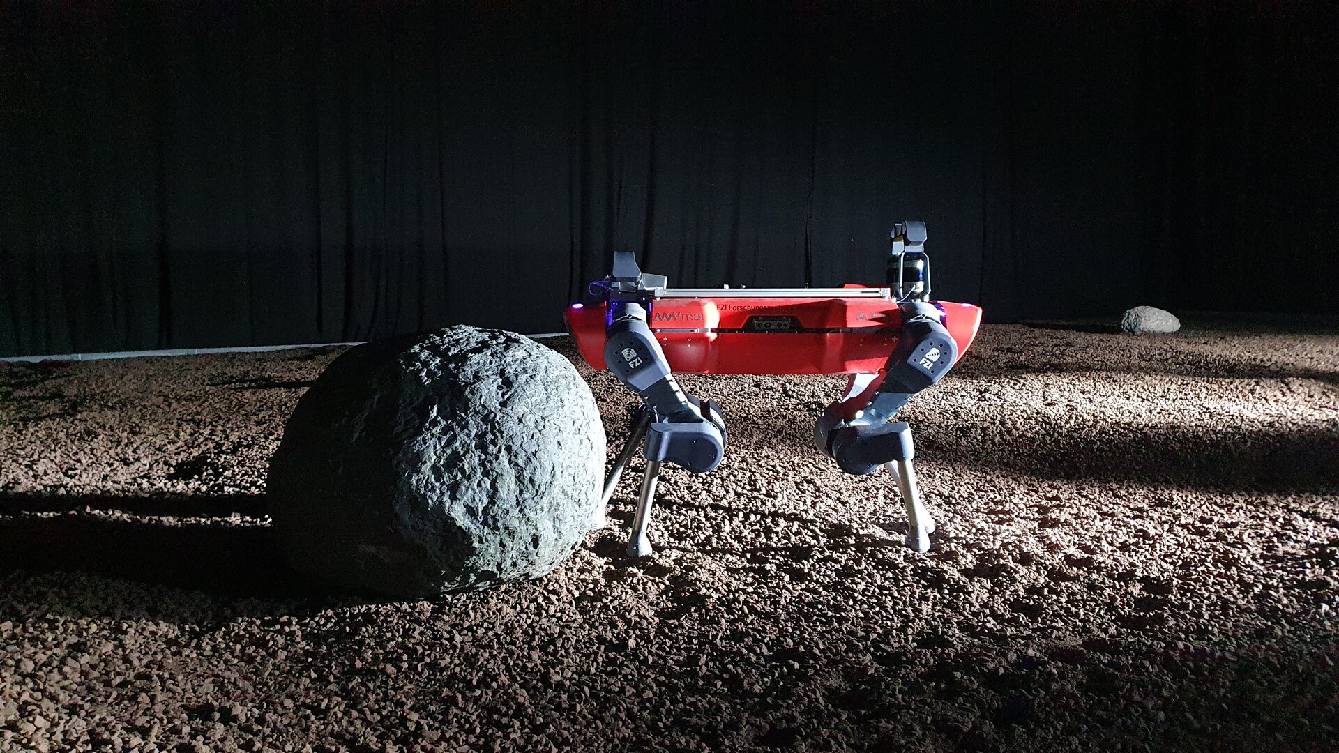 Rover exploring the analog lunar environment