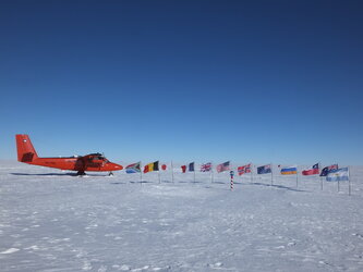 Survey aircraft at the South Pole