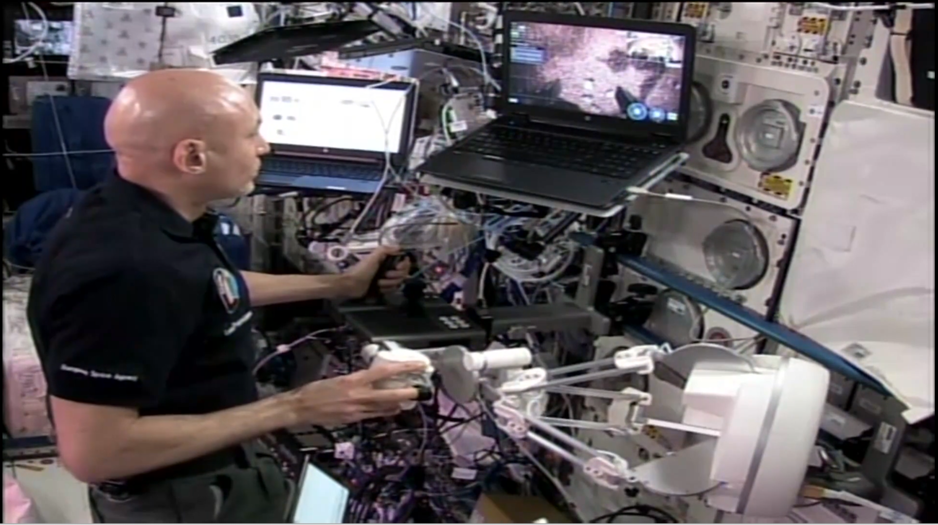 Luca controlling rover from ISS