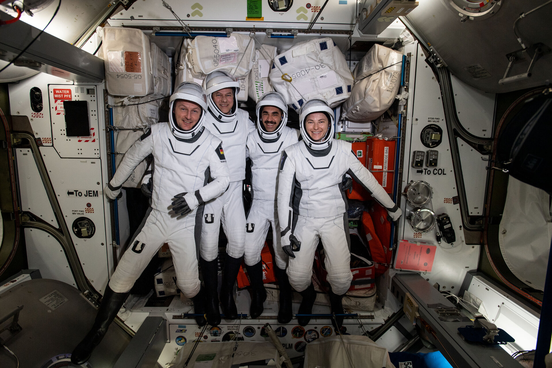 Crew-3 astronauts check their SpaceX suits ahead of departure