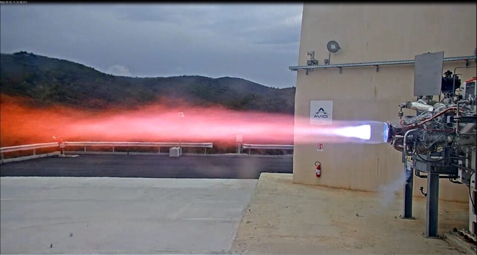 M10 engine test, Avio Space Propulsion Test Facility, Sardinia